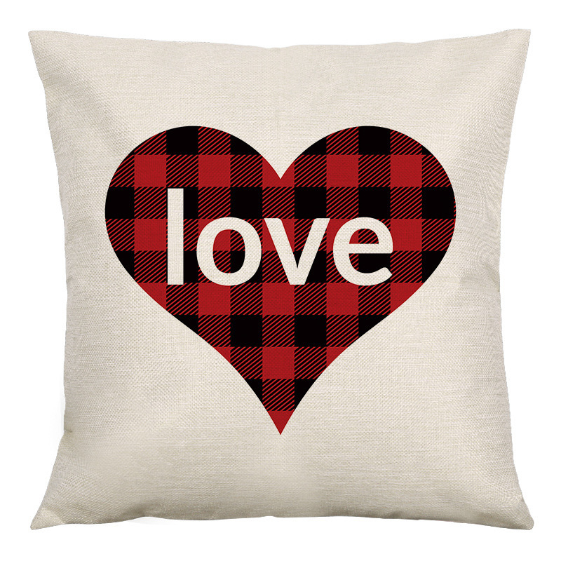 Valentine's Day Sauqre Sackcloth Throw Pillow