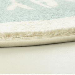 Print Pattern Faux Wool Floor Mat