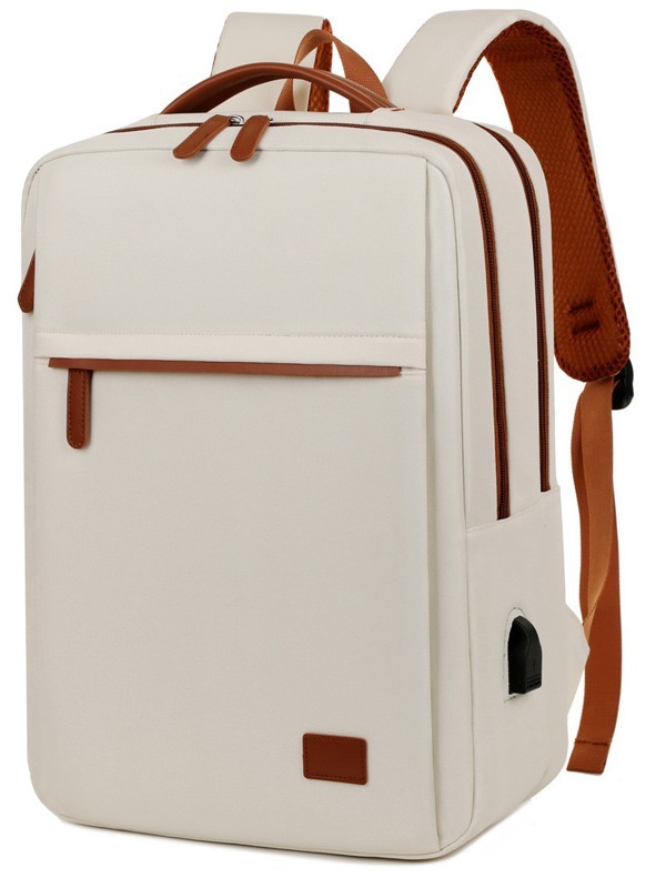 Oxford Fabric Faux Waxed Leather Backpack