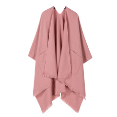 Solid-Color Long Shawl with Tassel