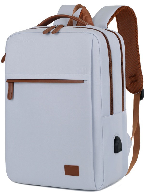 Oxford Fabric Faux Waxed Leather Backpack