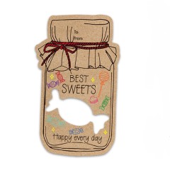 Drifting Bottle Kraft Paper Greeting Card