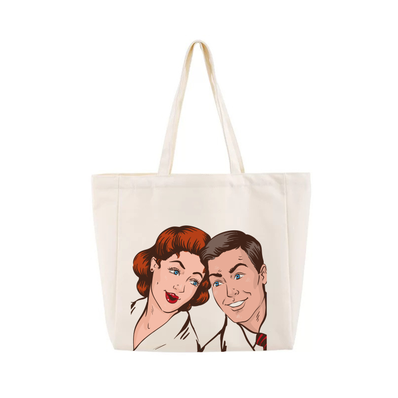 Large Size Canvas Bag with Magnetic Closure