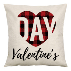 Valentine's Day Sauqre Sackcloth Throw Pillow