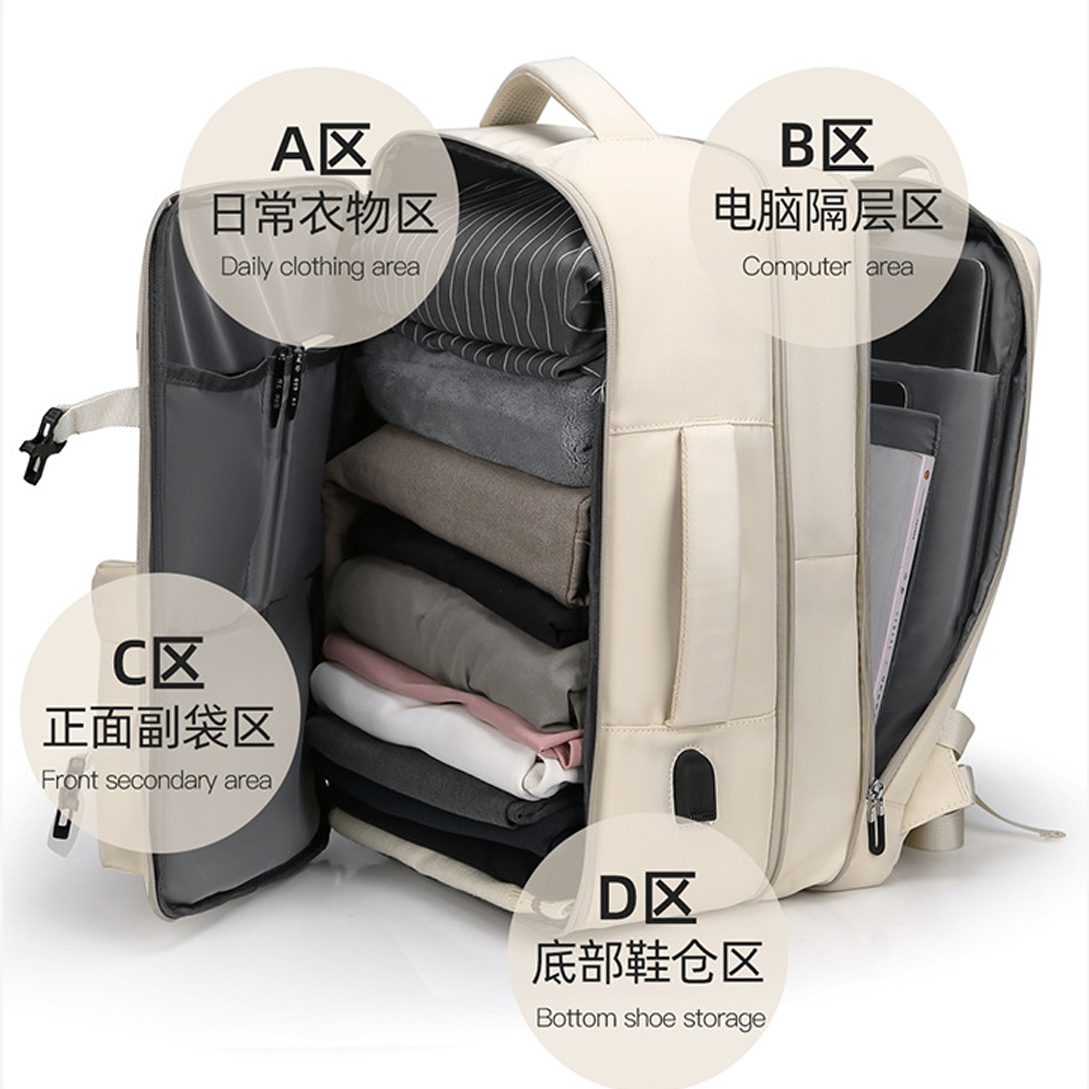 Multi-Layer Nylon Backpack