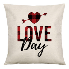 Valentine's Day Sauqre Sackcloth Throw Pillow