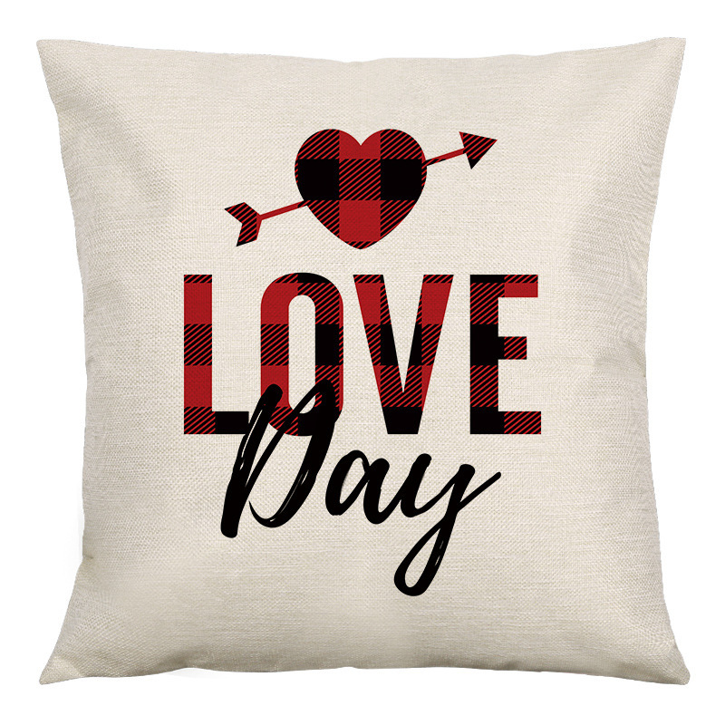Valentine's Day Sauqre Sackcloth Throw Pillow