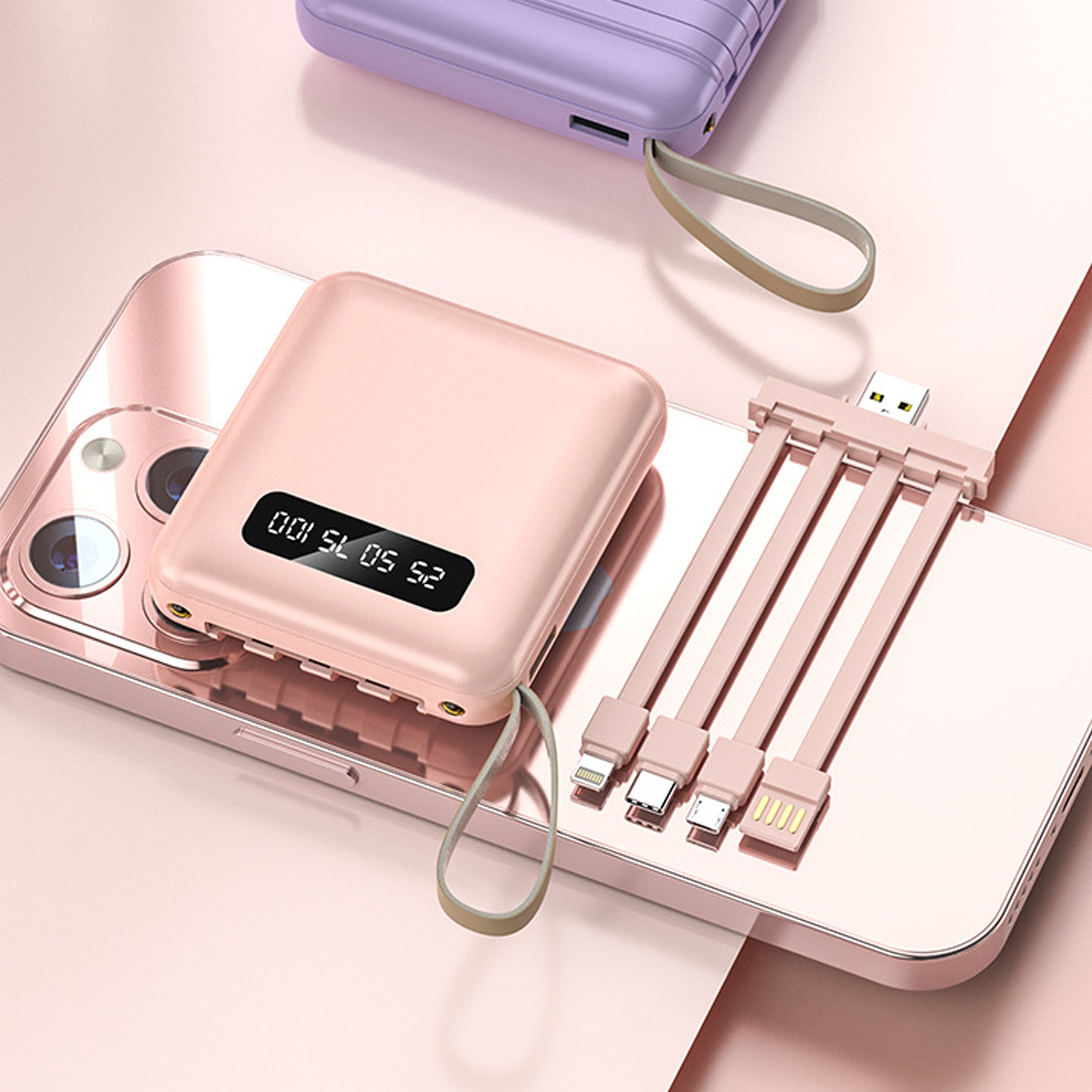 Multiple-Output Power Bank with Wrist Strap