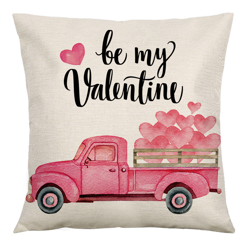 Valentine's Day Sauqre Sackcloth Throw Pillow