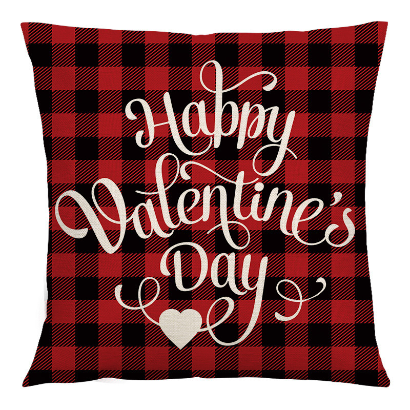 Valentine's Day Sauqre Sackcloth Throw Pillow