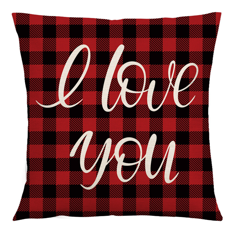 Valentine's Day Sauqre Sackcloth Throw Pillow