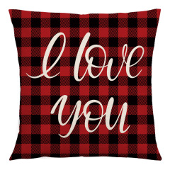 Valentine's Day Sauqre Sackcloth Throw Pillow