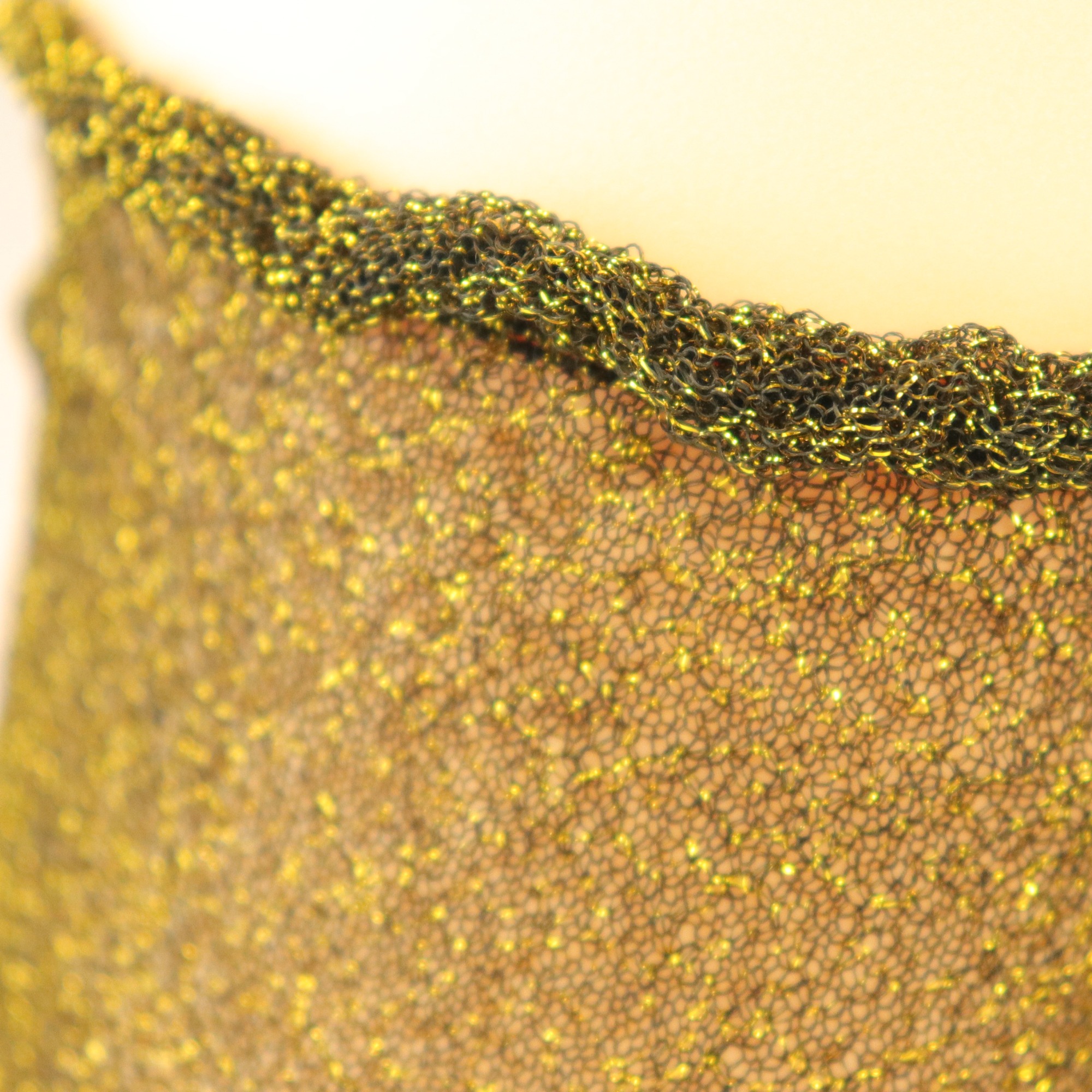 Sheer socks with gold and silver thread