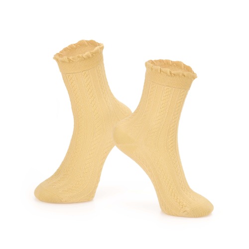 Demure Yellow Socks