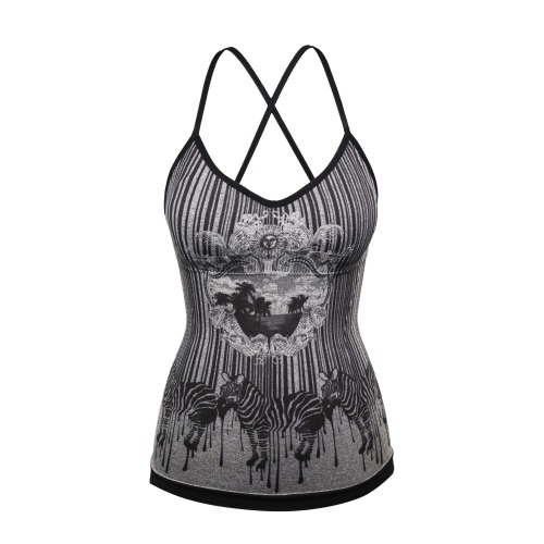 Whimpering Zebra Strap Top