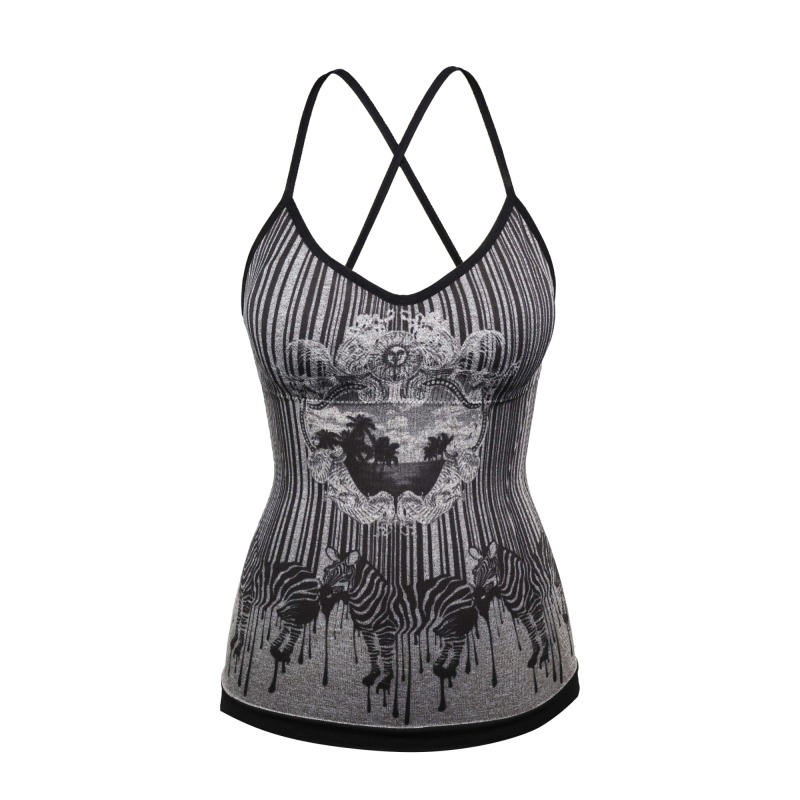 Whimpering Zebra Strap Top