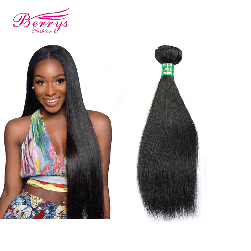High Quality Brazilian Virgin Hair Straight 1pc Natural Color Soft Human Hair Extension