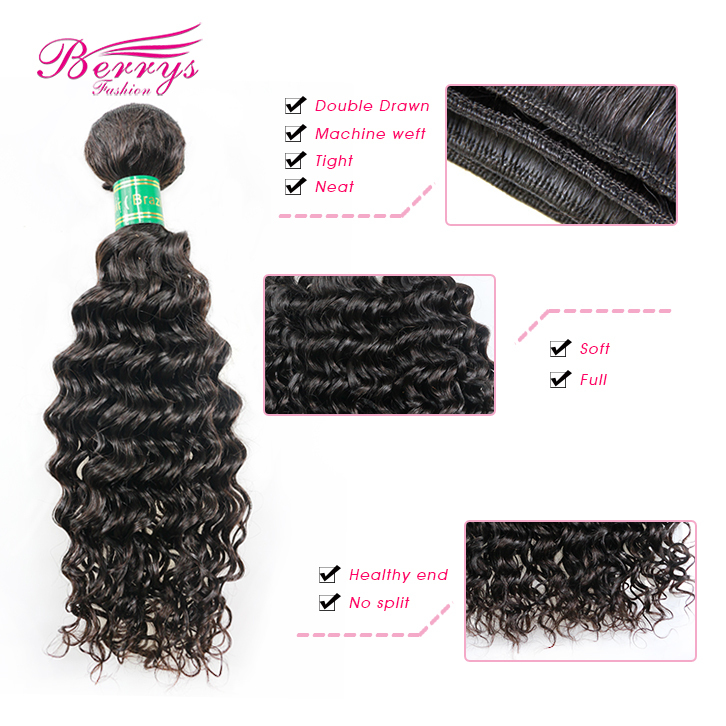 2 Bundles Red Band Deep Curly/Wave Virgin Hair 100% Unprocessed Raw Human Hair Extension
