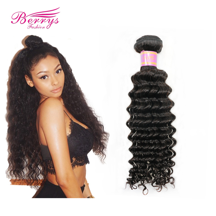 Berrys Fashion Beautiful Queen Hair 1pc Peruvian Deep Wave/Curly Virgin Hair 100% Virgin Unprocessed Human Hair