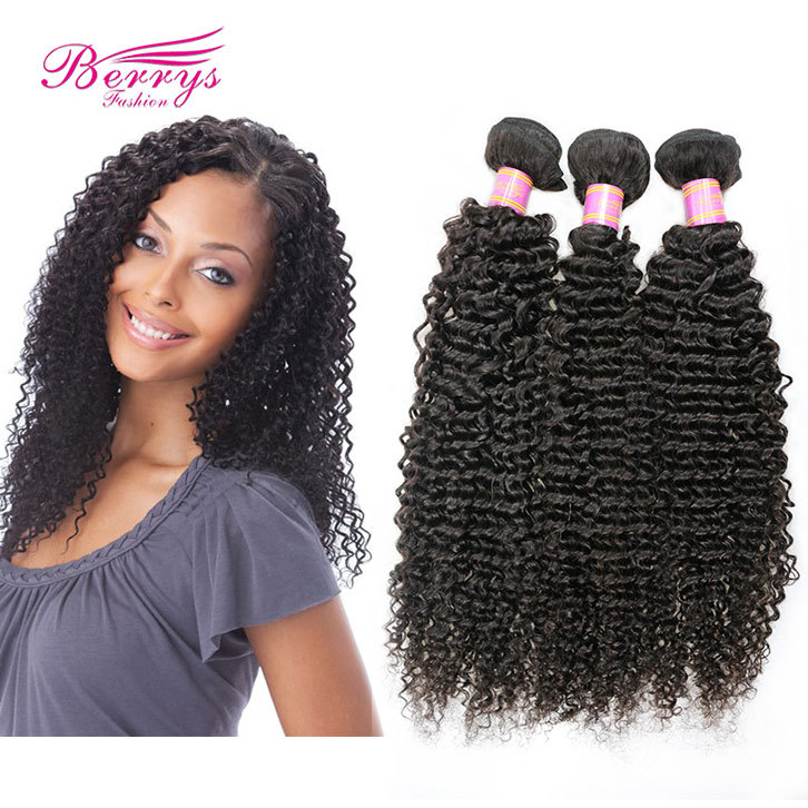 Peruvian Hair 100% Virgin Human Hair Kinky Curly 3 Bundles / pcs 100% Unprocessed Berrys Fashion Raw Hair Free Shipping