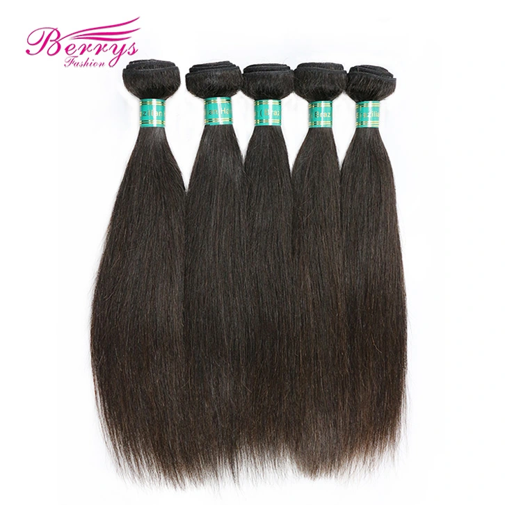 5 Bundles Brazilian Virgin Hair Straight Natural Color 100% Unprocessed Straight Yellow Band Virgin Hair 8-30inch