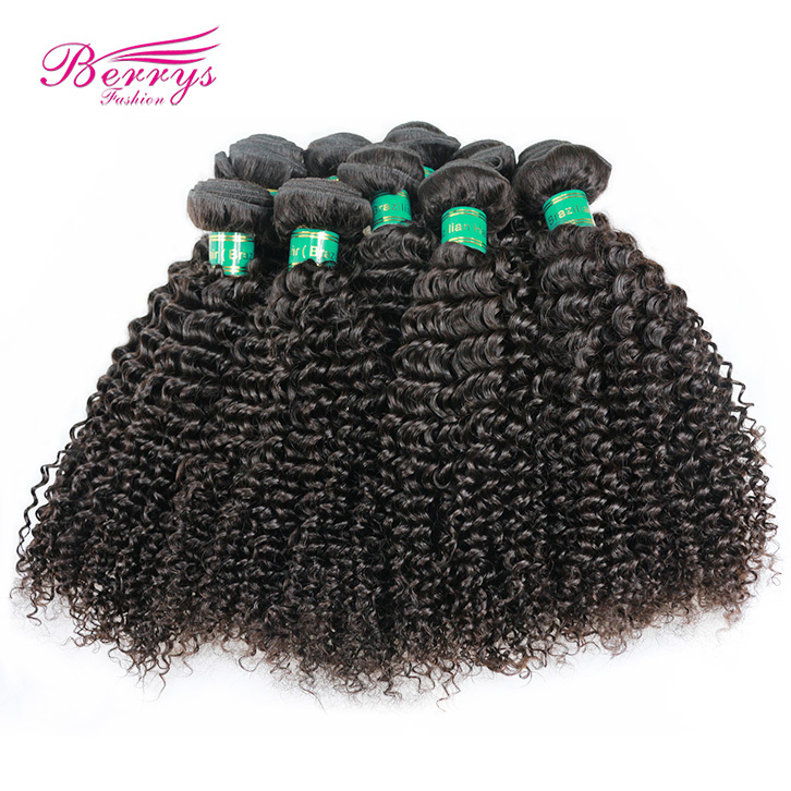 10pcs/lot Kinky Curly Unprocessed Yellow Band Virgin Brazilian Hair High Quality Factory Price Human Hair