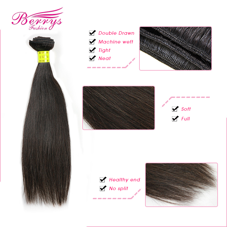 Berrys Fashion 1 Bundle Malaysian Straight Hair Pure Color Virgin  Remy Human Hair