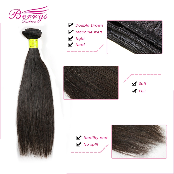 Berrys Fashion Hair Natural Color 4pcs/lot Malaysian Straight Hair Weave 100% Unprocessed Virgin Malaysian Hair Extension