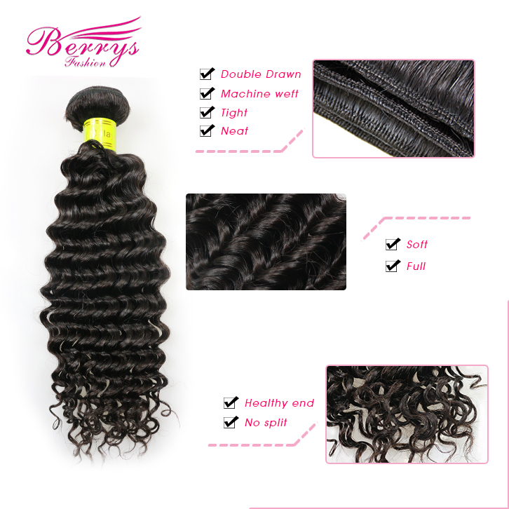 4 Bundle Deals Deep Wave Virgin Hair Unprocessed Virgin Hair Mix 10-28inch Natural Color