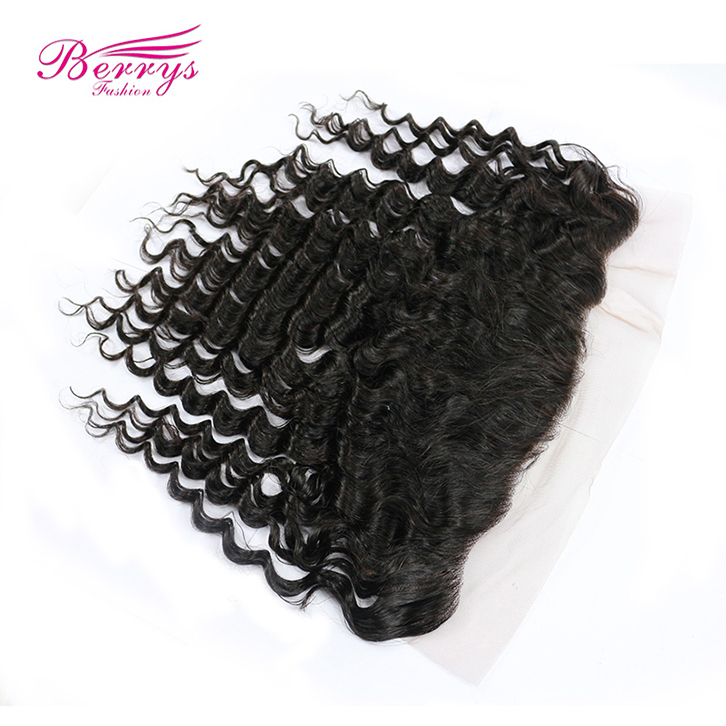 Berrys Fashion Hair New Arrival 1pc 13x4 Deep Wave/Curly Lace Frontal with Middle Silk Base 10-20inch Top Quality Lace Frontal
