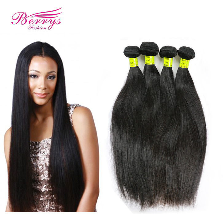 Berrys Fashion Hair Natural Color 4pcs/lot Malaysian Straight Hair Weave 100% Unprocessed Virgin Malaysian Hair Extension
