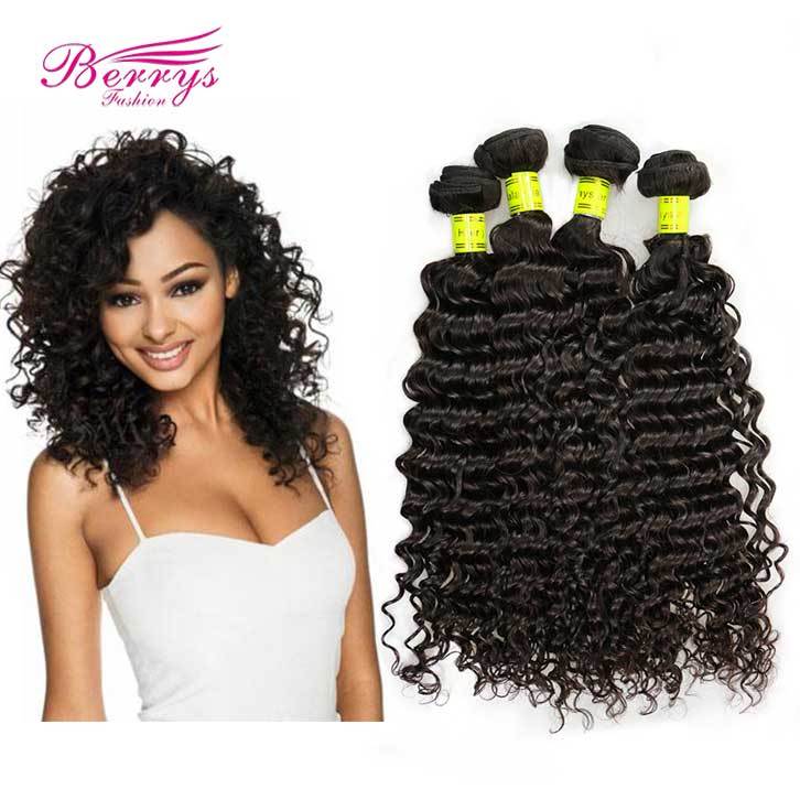 4 Bundle Deals Deep Wave Virgin Hair Unprocessed Virgin Hair Mix 10-28inch Natural Color