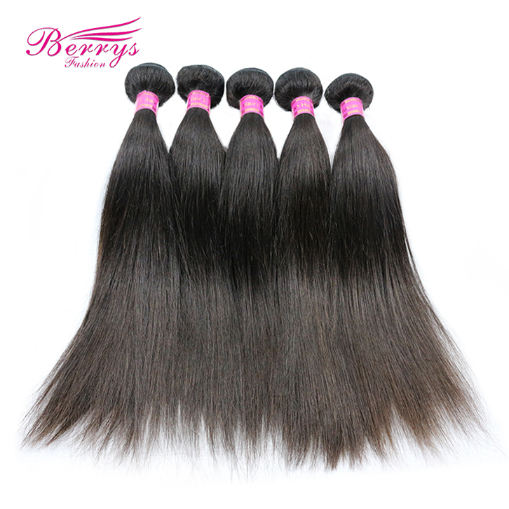 5 Bundles Peruvian Raw Hair Straight Natural Color 100% Unprocessed Straight Red Band Raw Hair 10-30inch Berrys Fashion Hair