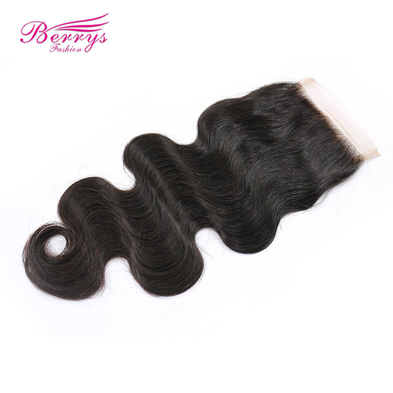 Free/Middle Part 1pc Body Wave transparent and HDLace Closure 4*4 with Baby Hair and Bleached Knots 10-20inch Unprocessed Virgin Berrys Fashion Hair