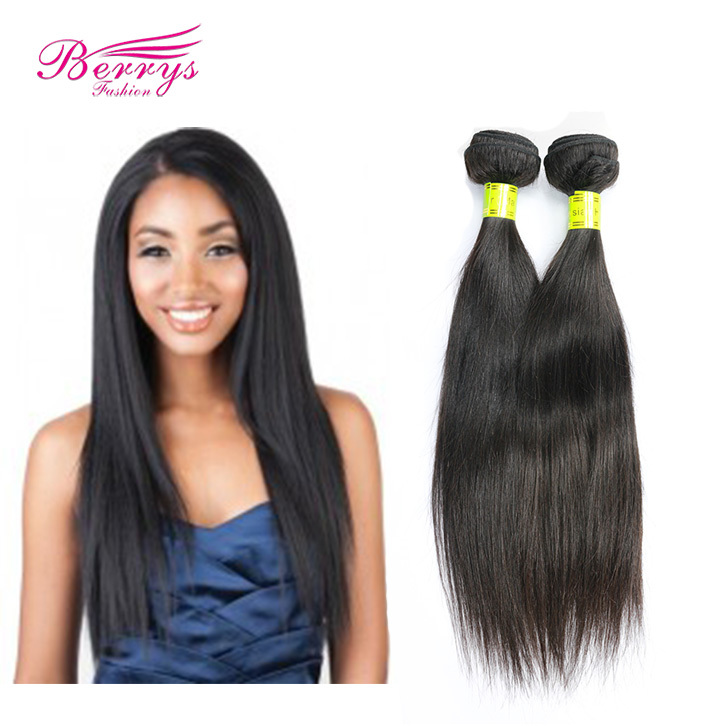 2pcs/lot Straight Human Hair Extensions 100% Virgin Unprocessed Yellow Band Human Hair