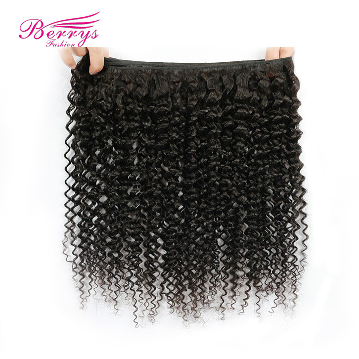 1pc Kinky Curly Unprocessed Yellow Band Virgin Hair 10-30inch Natural Color Human Hair Extension