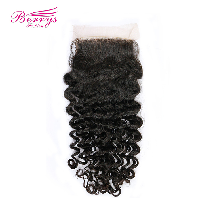 Berrys Fashion Silk Base Deep Wave Closure 8-20inch High Quality 100% Virgin Human Hair