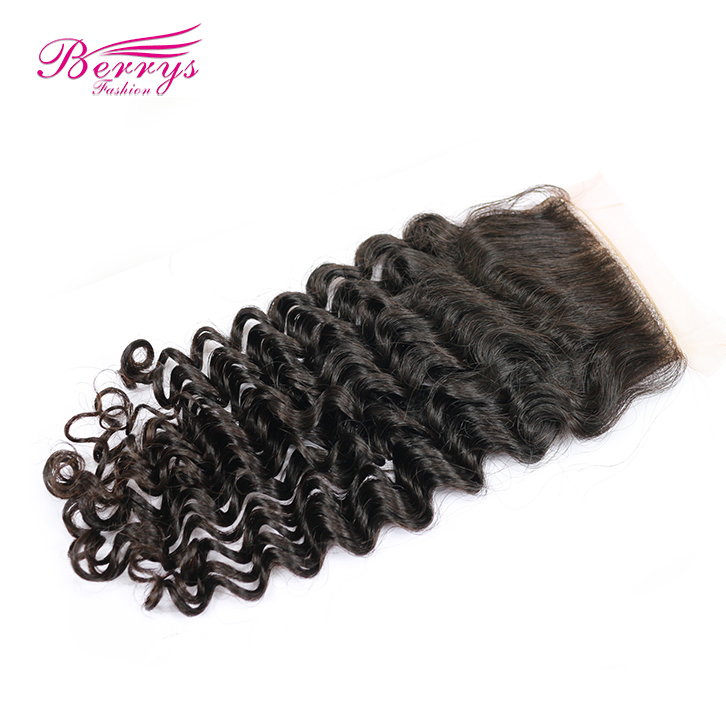 Berrys Fashion Silk Base Deep Wave Closure 8-20inch High Quality 100% Virgin Human Hair