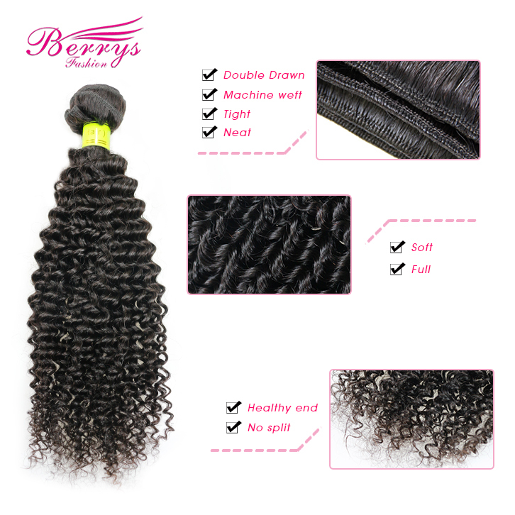 Berrys Fashion Kinky Curly Red Band Raw Hair 5pcs/lot 100% Unprocessed Virgin Malaysian Hair Extension