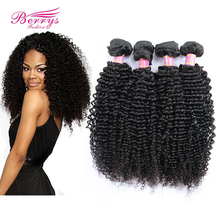 Peruvian Virgin Hair 4 Bundles Kinky Curly Hair Weave Unprocessed Curly Peruvian Hair Extensions