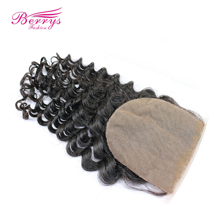 Berrys Fashion Silk Base Deep Wave Closure 8-20inch High Quality 100% Virgin Human Hair