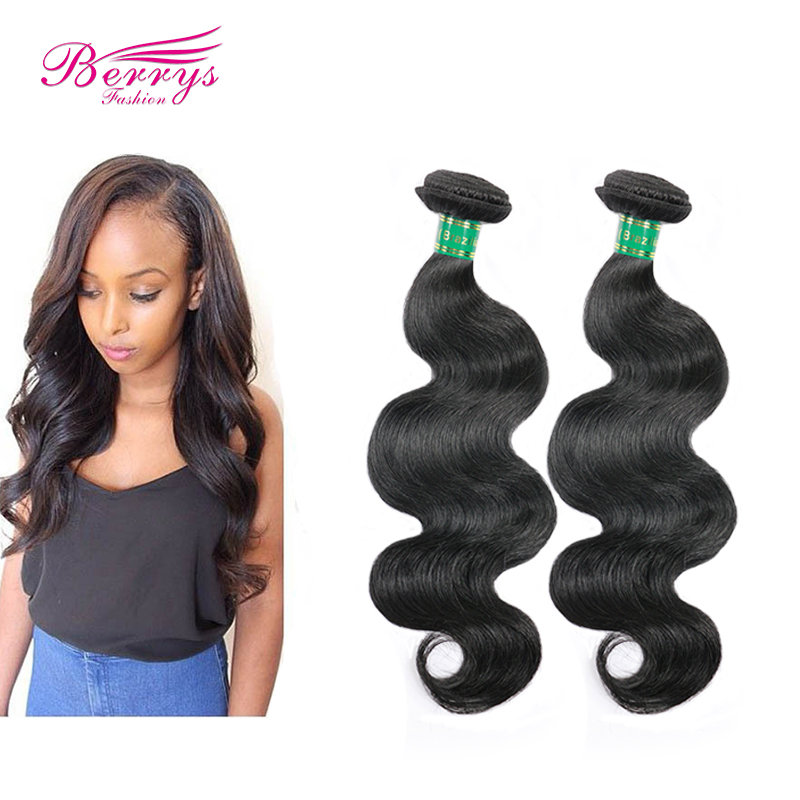 2pcs Brazilian Body Wave Virgin Human Hair Extension Unprocessed Natural Great Hair body wave Berrys Fashion 100% Yellow Band Hair