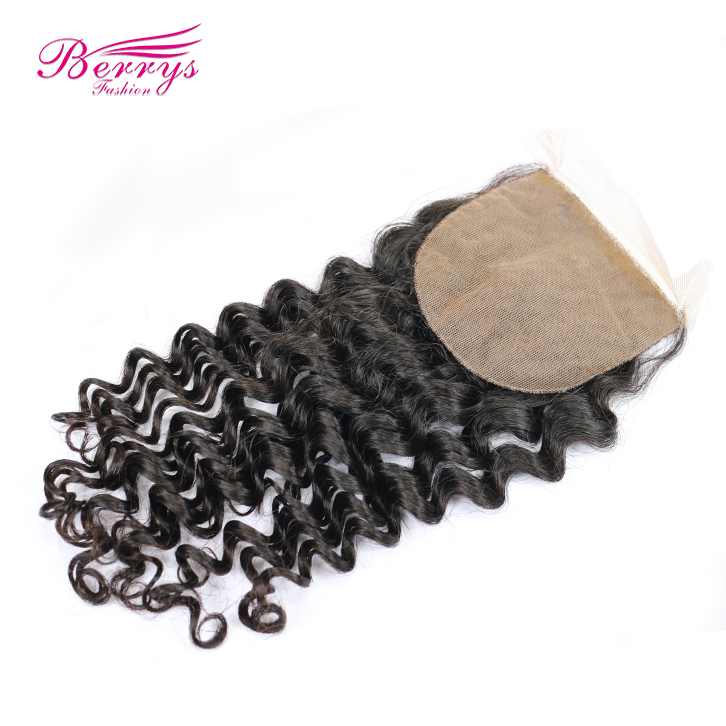 Berrys Fashion Silk Base Deep Wave Closure 8-20inch High Quality 100% Virgin Human Hair