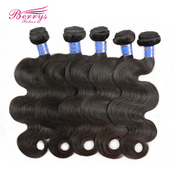 5pcs/lot Indian Body Wave Human Hair Weave 100% Virgin Unprocessed Yellow Band Human Hair Extension Berrys Fashion Hair