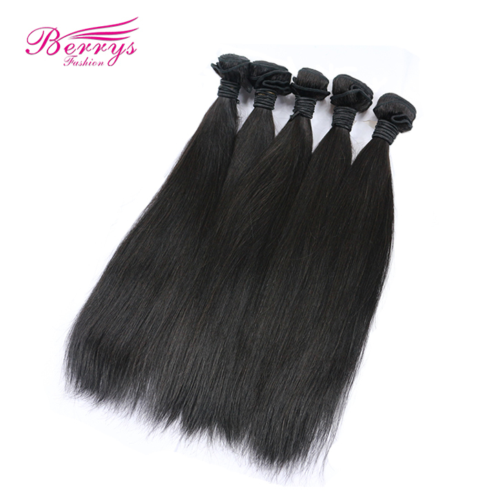 Beautiful Queen Hair Products 5pcs/lot Seliver Band Peruvian Straight Virgin Unprocessed Human Hair