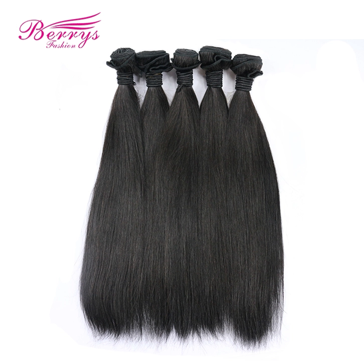 Beautiful Queen Hair Products 5pcs/lot Seliver Band Peruvian Straight Virgin Unprocessed Human Hair