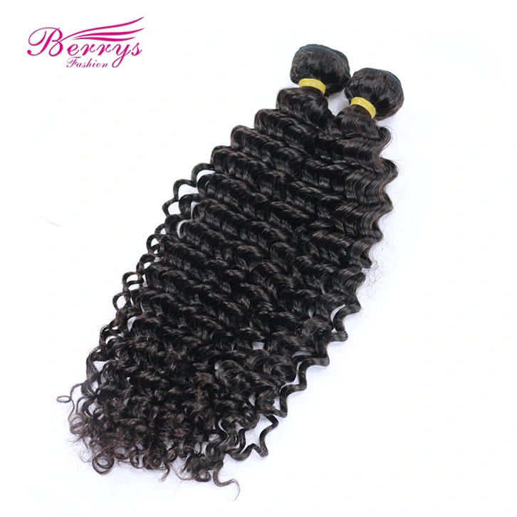 black band 2pc Brazilian Deep Wave/ Curly 100% Human Hair Berrys Fashion Remy Hair