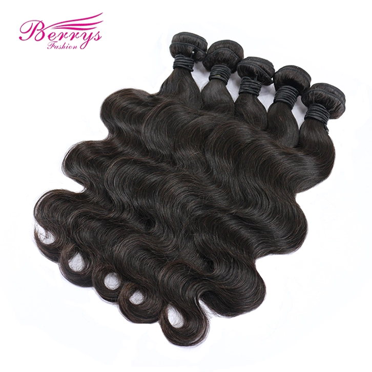 Beautiful Queen Hair Products 5pcs/lot Sliver Band Peruvian Body Wave Virgin Unprocessed Human Hair