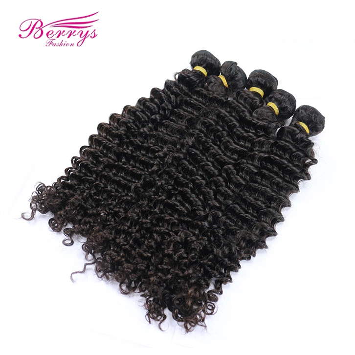 Sliver Band 5pcs/lot Brazilian Deep Wave/Curly Virgin Human Hair Peerless Beautiful  Queen Hair Products