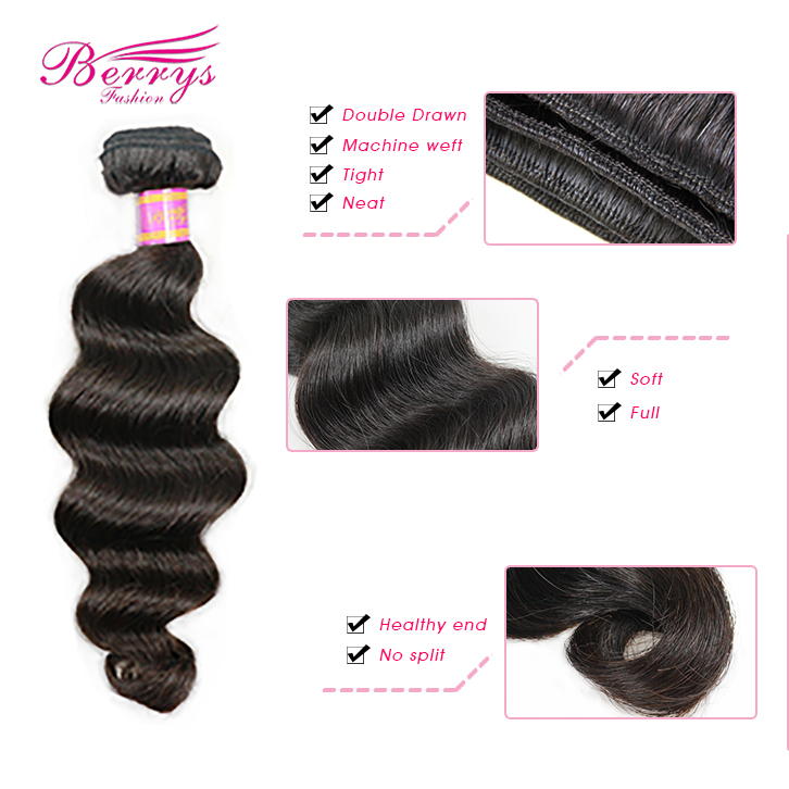 Wholesale Loose Wave Yellow Band Virgin Human Hair 10pcs/lot 10-30inch Natural Color Unprocessed Berrys Fashion Hair